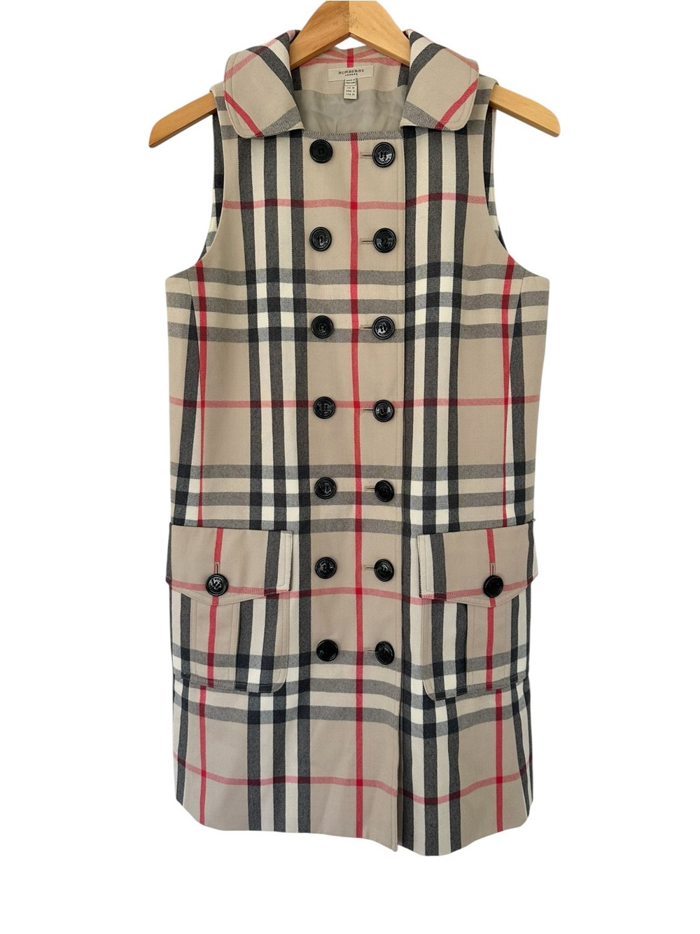Burberry London • Nova Check Sleeveless Trench Coat Vest